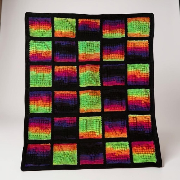 Baby Blanket Crochet Blanket Rainbow Alphabet Handmade Crochet